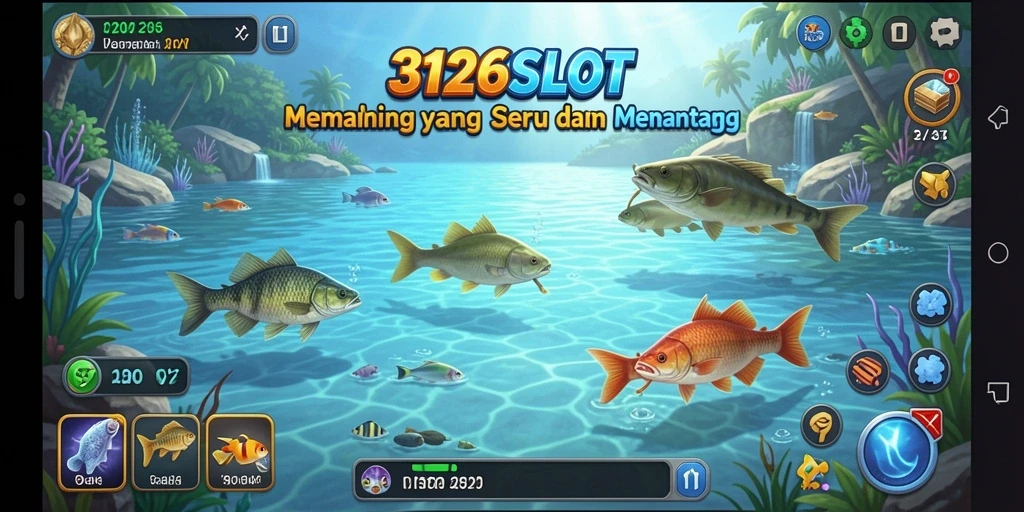 Gameplay seru 3126SLOT dengan berbagai ikan menarik.