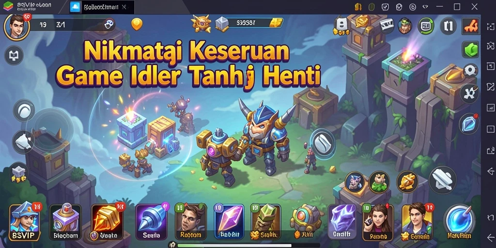 Screenshot gameplay utama 8SVIP menampilkan aksi seru dalam permainan Idle.