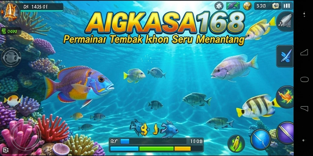 Tangkapan layar gameplay seru dari ANGKASA168 saat menembak ikan.