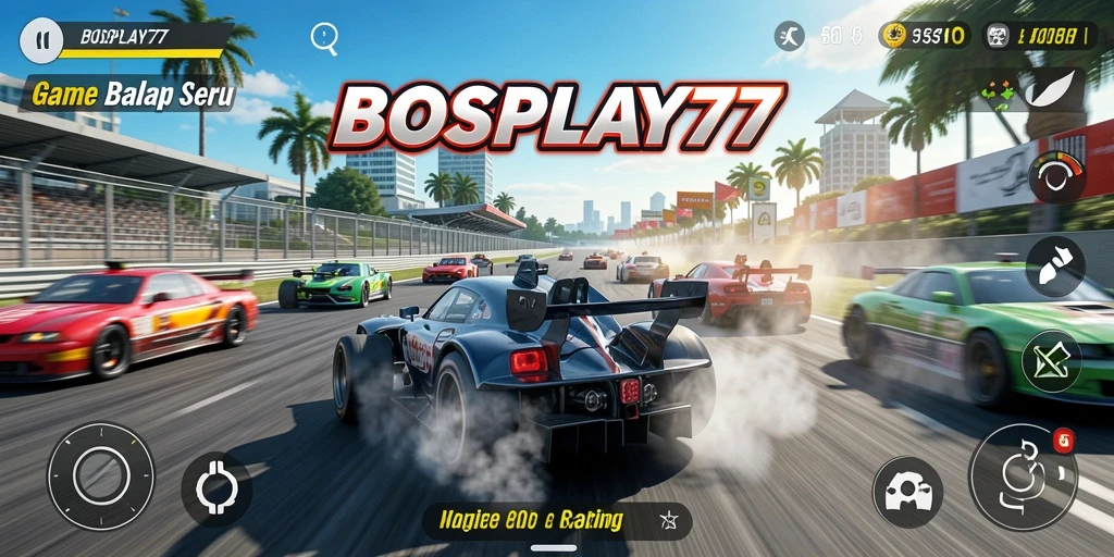 Tangkapan layar gameplay menunjukkan aksi balap yang mendebarkan.