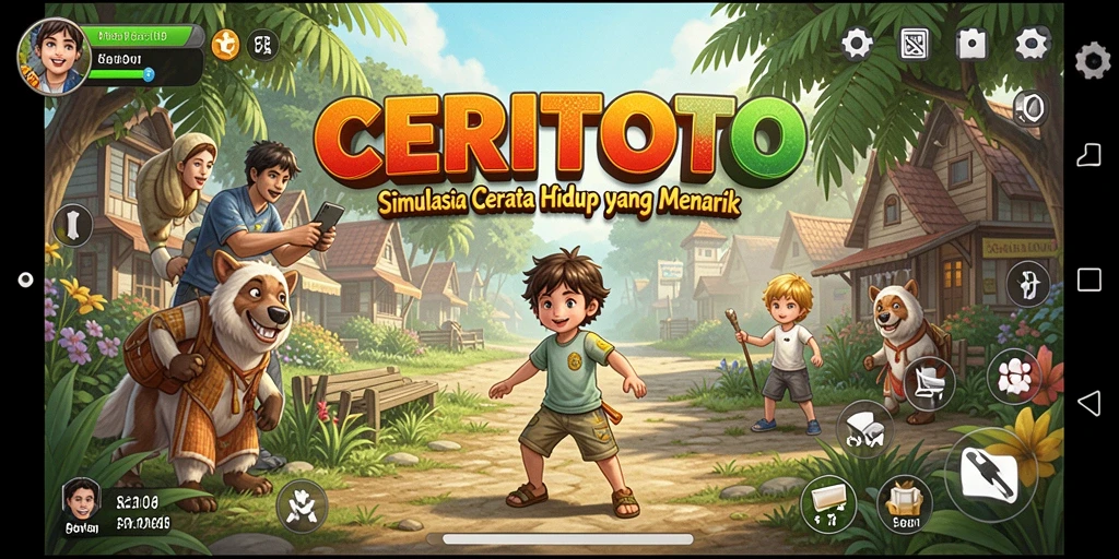 Tampilan gameplay <strong>CERITOTO</strong> dengan pilihan cerita yang menarik.