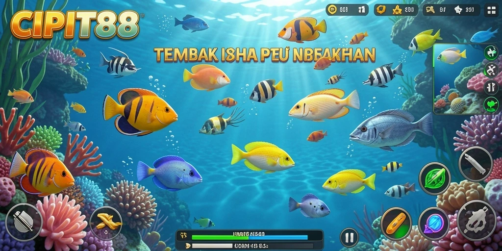 Tangkapan layar utama CIPIT88 menampilkan aksi seru dalam permainan Tembak Ikan.