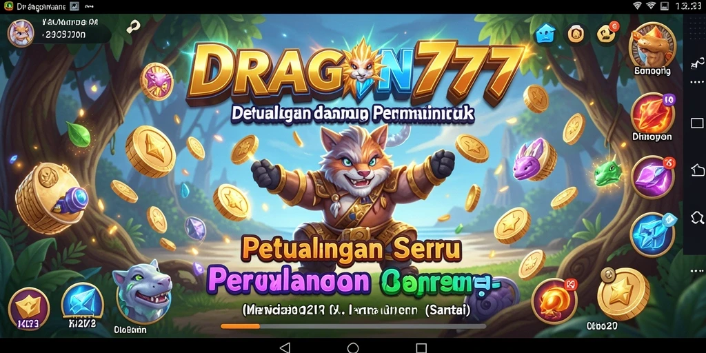 Tampilan gameplay seru di DRAGON777 yang penuh warna.