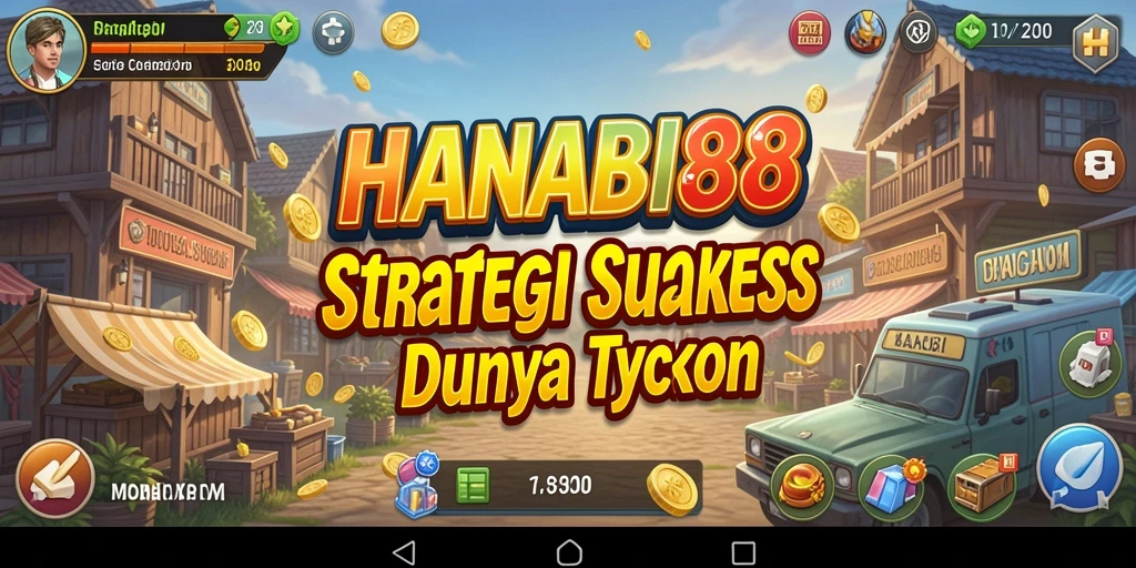 Tampilan gameplay menarik dari HANABI88 dengan elemen manajemen bisnis.