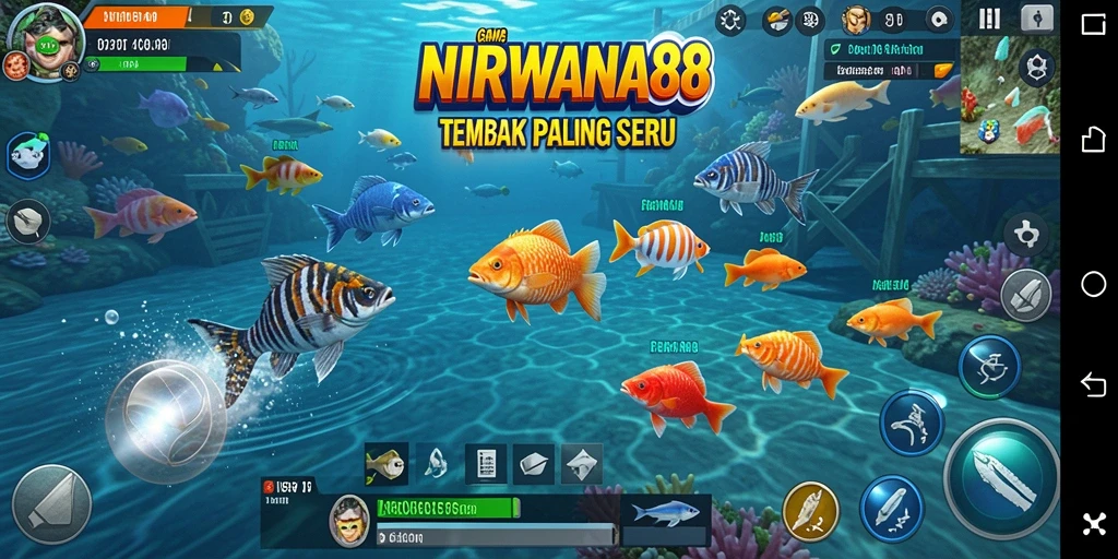 Gameplay seru NIRWANA88 dengan menembak ikan.