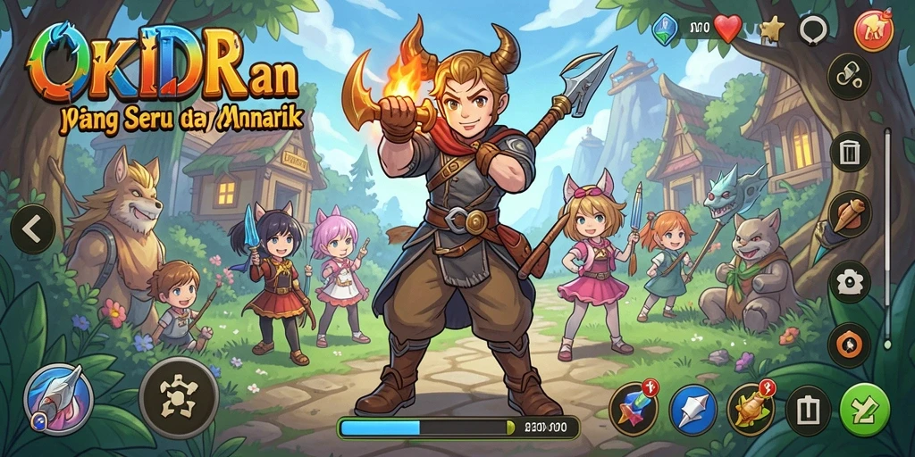 Tampilan screenshot utama OKIDR menampilkan karakter Anime yang dinamis.