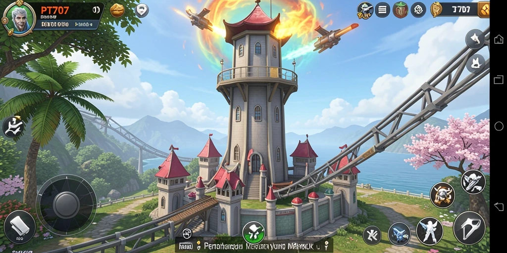 Tampilan gameplay PT707 yang menegangkan dan strategis dalam Tower Defense.