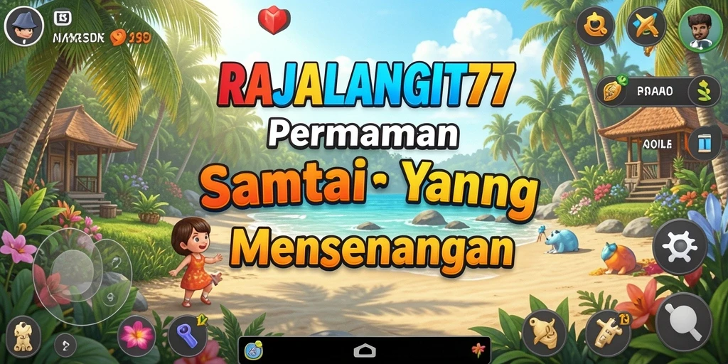 Tampilan gameplay RAJALANGIT77 yang ceria dan menghibur.