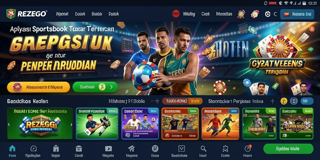 Tampilan gameplay yang menarik dari aplikasi REZEGO Sportsbook.