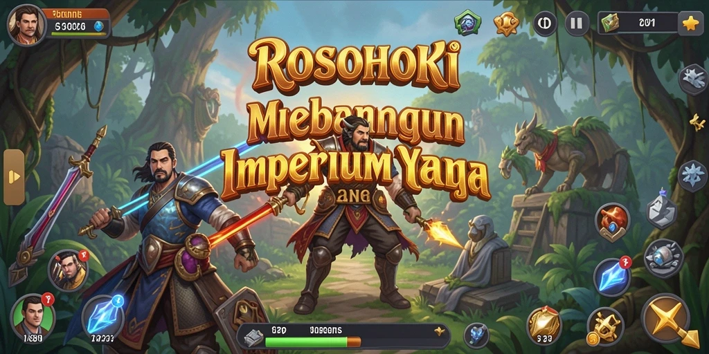 Screenshot gameplay ROSOHOKI yang memperlihatkan pertempuran strategi.