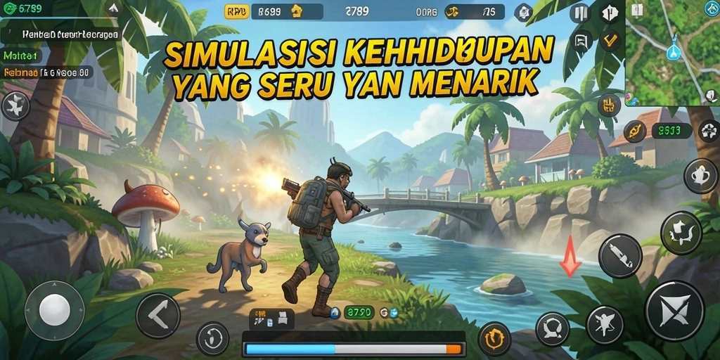 Tampilan gameplay menarik RP6789 menampilkan kehidupan virtual yang seru.