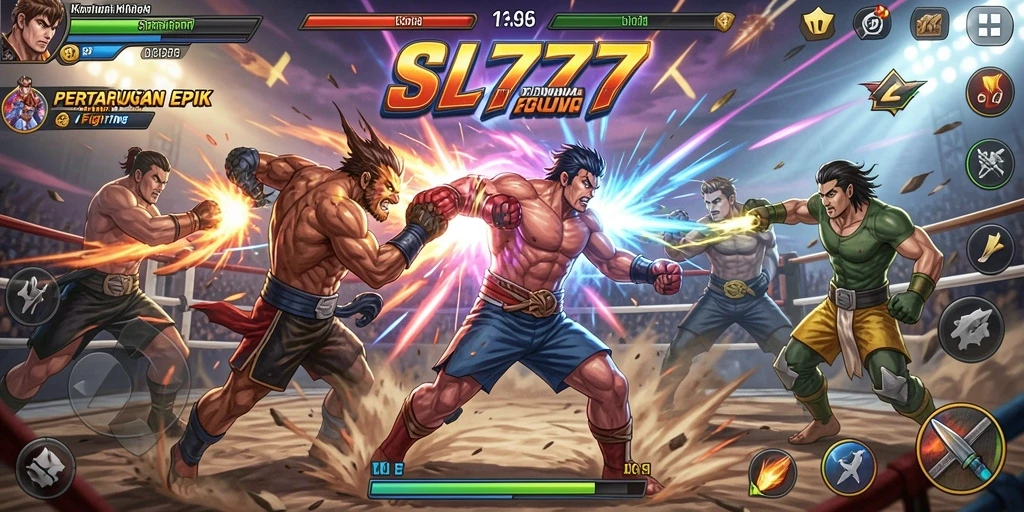 Gameplay Fighting SL777 yang menegangkan dan seru.