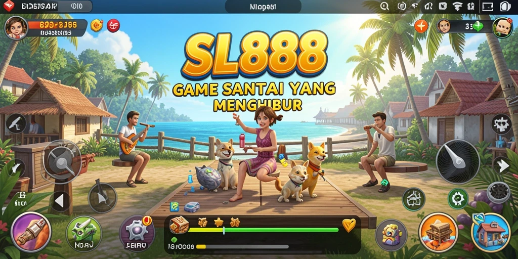 Screenshot utama SL888 menunjukkan gameplay yang menarik dan penuh warna.