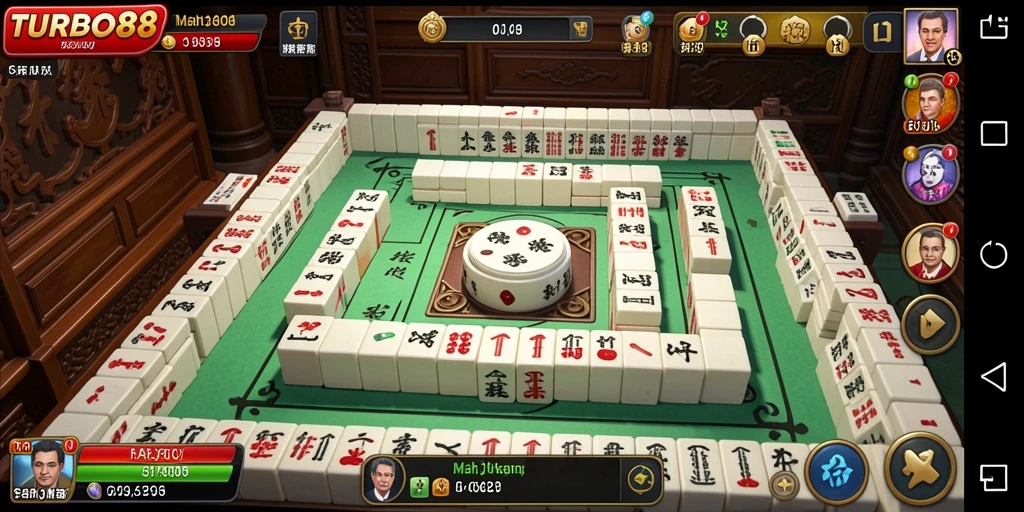 Screenshot utama TURBO88 menampilkan aksi seru permainan Mahjong.